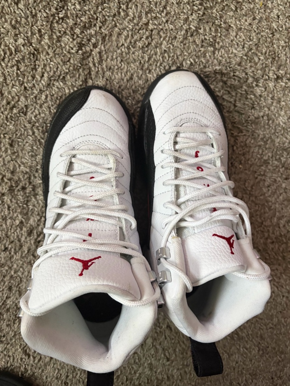 Jordan Kids White Black Red Sneakers